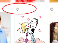 click in the circle to select the card of your choice
