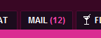 mail tab in navigation showing number of unread messages